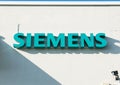 Aarhus, Denmark - September 14, 2016: Siemens logo on building