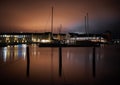Aarhus harbor at night. Denmark