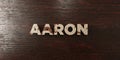 Aaron - grungy wooden headline on Maple - 3D rendered royalty free stock image