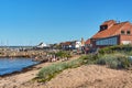 Aarsdale, Bornholm island, Denmark - June 28, 2019. Local people and tourists celebrating official o