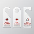 Stay at home quarantine label and warning, stop coronavirus COVID-19 spreading. safe lettering typography poster with text logo, a Royalty Free Stock Photo