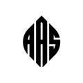 AAS circle letter logo design with circle and ellipse shape. AAS ellipse letters with typographic style. The three initials form a Royalty Free Stock Photo