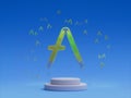 Aave Crypto Letter A Podium Platform Abstract Minimal Showcase 3D Illustration