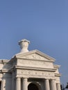 Closeup of Aayi Mandapam-park monument in pudhucherry Bharathi Park, India with copy space shot on 7 may 2022