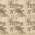 Ab absurdo Madrid knight vintage pattern Royalty Free Stock Photo
