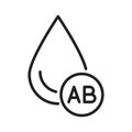 AB blood group black line icon. Donorship concept. Pictogram for web, mobile app, promo.