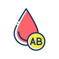 AB blood group color line icon. Donorship concept. Pictogram for web, mobile app, promo