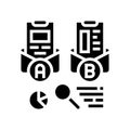 ab email split test marketing glyph icon vector illustration