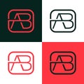 ab infinity initial letter logo icon design vector. simple letter AB color vector logo concept. Royalty Free Stock Photo
