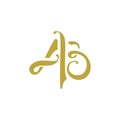AB letter design logo logotype icon concept classic elegant style vector illustration. Royalty Free Stock Photo
