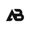 AB Letter Logo Design With Simple style