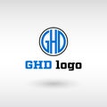 Typography GHD letter logo vector logo Royalty Free Stock Photo