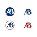 AB logo for your business, A B Logo. AB Letter Design Vector with Blue Red Color. Royalty Free Stock Photo