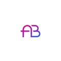 AB monogram, vector minimal logo Royalty Free Stock Photo