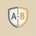 AB Split Test Comparison Shield Icon Royalty Free Stock Photo