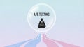 AB Testing Concept with Businessman Meditating in a Bubble and Split Paths Royalty Free Stock Photo