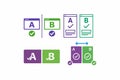 AB testing icons for web design and marketing analysis - Split testing concept illustrations for conversion rate optimization- Royalty Free Stock Photo