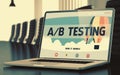 AB Testing - on Laptop Screen. Closeup. 3D
