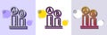 Ab testing line icon. Ui test chart sign. Halftone dotted pattern. Vector
