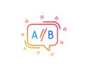 Ab testing line icon. Ui test chat bubble sign. Vector Royalty Free Stock Photo