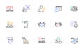 Ab testing, Medical mask and Hold heart line icons for website, printing. For design. Vector