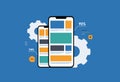 AB testing mobile app analytics dashboard - ux performance metrics and user conversion optimization for responsive UI Royalty Free Stock Photo