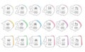 Ab testing, Online delivery and Launch project icons set. Group, Bitcoin system and Calendar graph signs. Vector