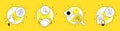 Ab testing, Ranking star and Refresh bitcoin icons set. Loan percent sign. Vector