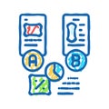 ab testing ux ui design icon doodle illustration Royalty Free Stock Photo