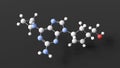 abacavir molecule, molecular structure, hiv nucleoside and nucleotide reverse transcriptase inhibitors, ball and stick 3d model,