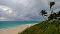 Abaco Bahamas beach scene on a stormy cloudy day