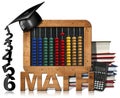 Abacus Blackboard Calculator and Graduation Hat Royalty Free Stock Photo