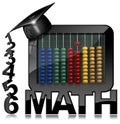 Abacus in a Blackboard with Graduation Hat Royalty Free Stock Photo