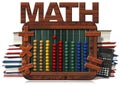 Abacus Blackboard Text Math Books and Calculator Royalty Free Stock Photo