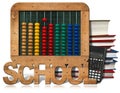 Abacus Books Calculator and Blackboard Royalty Free Stock Photo