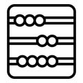 Abacus calculate icon, outline style