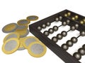 Abacus and coins