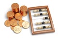 Abacus and coins