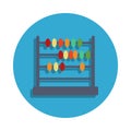 abacus colored in blue badge icon. Element of school icon for mobile concept and web apps. Detailed abacus colored in blue badge i