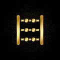 abacus, counting gold icon. Vector illustration of golden particle background. isolated vector sign symbol - Education icon black