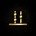 abacus, counting gold icon. Vector illustration of golden particle background. isolated vector sign symbol - Education icon black