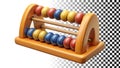 Abacus, counting tool for math, education, and learning themes png transparent image Generative AI