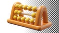 Abacus counting tool and math learning aid educational device png transparent image Generative AI