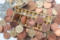 Abacus and Money coin Royalty Free Stock Photo