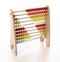 Abacus with multi colored beads isolated on white background. 3D illustration Royalty Free Stock Photo