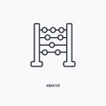 Abacus outline icon. Simple linear element illustration. Isolated line Abacus icon on white background. Thin stroke sign can be Royalty Free Stock Photo