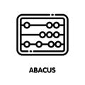 Abacus outline icon style design illustration on white background Royalty Free Stock Photo