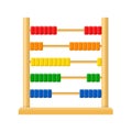 Abacus with rainbow colored beads isolated on white background. Calculating mathematical frame for education arithmetic Royalty Free Stock Photo