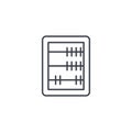 Abacus, school education, mathematics or arithmetic thin line icon. Linear vector symbol