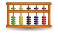 abacus set of classic wooden old abacus arithmetic tool equipment. cartoon set of abacus. abacus sempoa calculator.